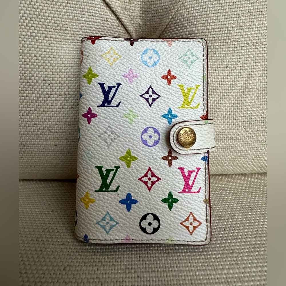 Authentic Louis Vuitton Murakami Multi White Card Holder Vintage 2003 Collection